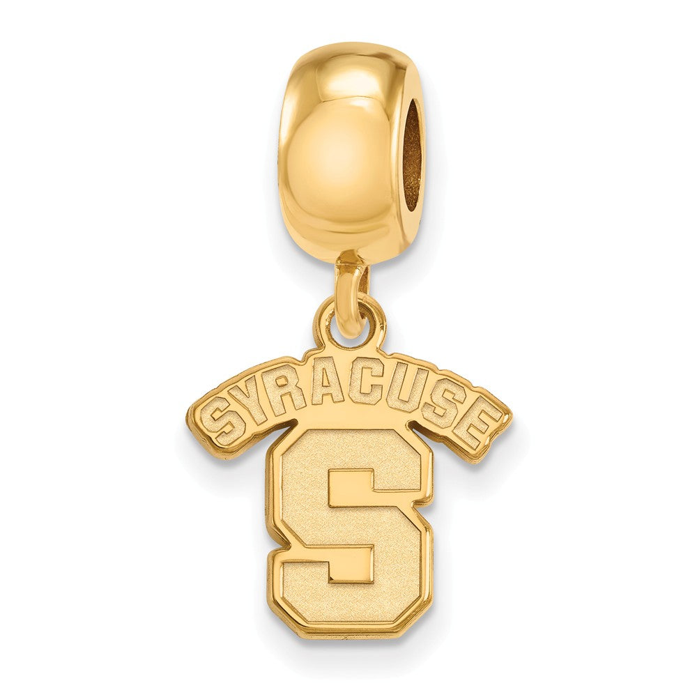 14k Gold Plated Silver Syracuse University Sm Dangle S Bead Charm, Item B13738 by The Black Bow Jewelry Co.