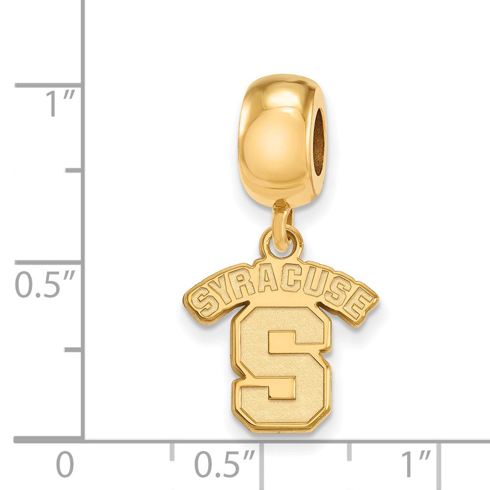 Alternate view of the 14k Gold Plated Silver Syracuse University Sm Dangle S Bead Charm by The Black Bow Jewelry Co.