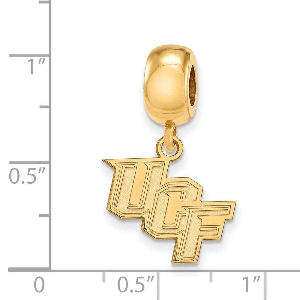 Alternate view of the 14k Gold Plated Silver U of Central Florida Sm Dangle Bead Charm by The Black Bow Jewelry Co.