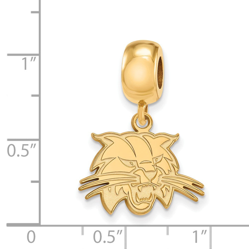 Alternate view of the 14k Gold Plated Silver Ohio University Small Dangle Bead Charm by The Black Bow Jewelry Co.