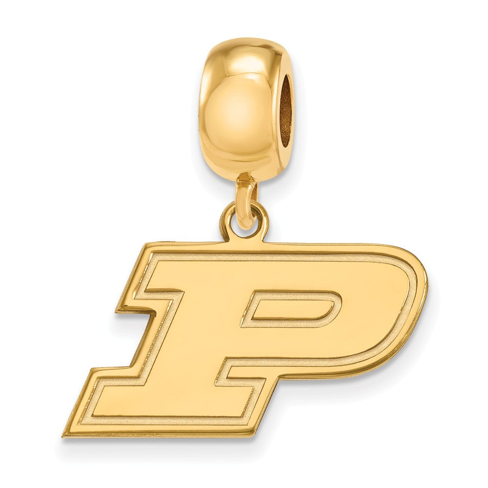 14k Gold Plated Silver Purdue Small Dangle &#39;P&#39; Bead Charm, Item B13759 by The Black Bow Jewelry Co.