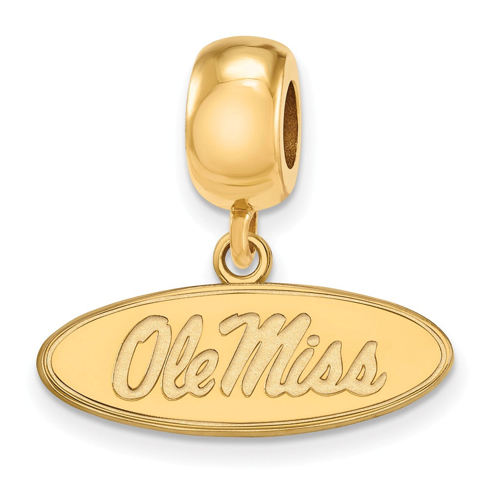 14k Gold Plated Silver Univ. of Mississippi &#39;Ole Miss&#39; Charm Bead, Item B13789 by The Black Bow Jewelry Co.