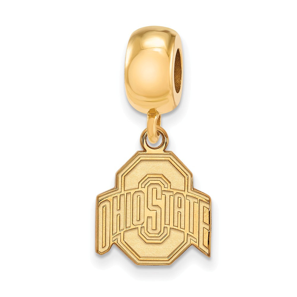 14k Gold Plated Silver Ohio State Univ. &#39;O&#39; Dangle Bead Charm, Item B13795 by The Black Bow Jewelry Co.