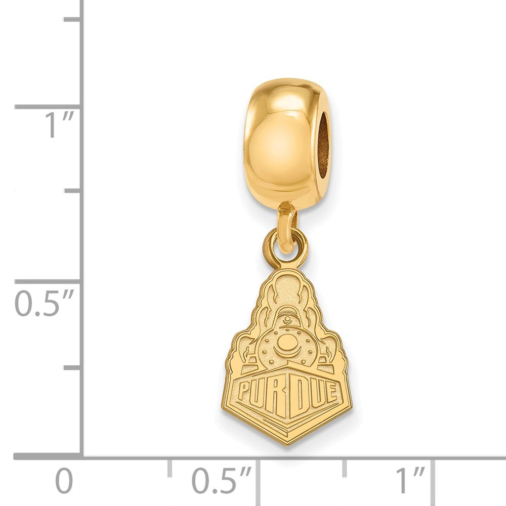 Alternate view of the 14k Gold Plated Silver Purdue Small Dangle Bead Charm by The Black Bow Jewelry Co.