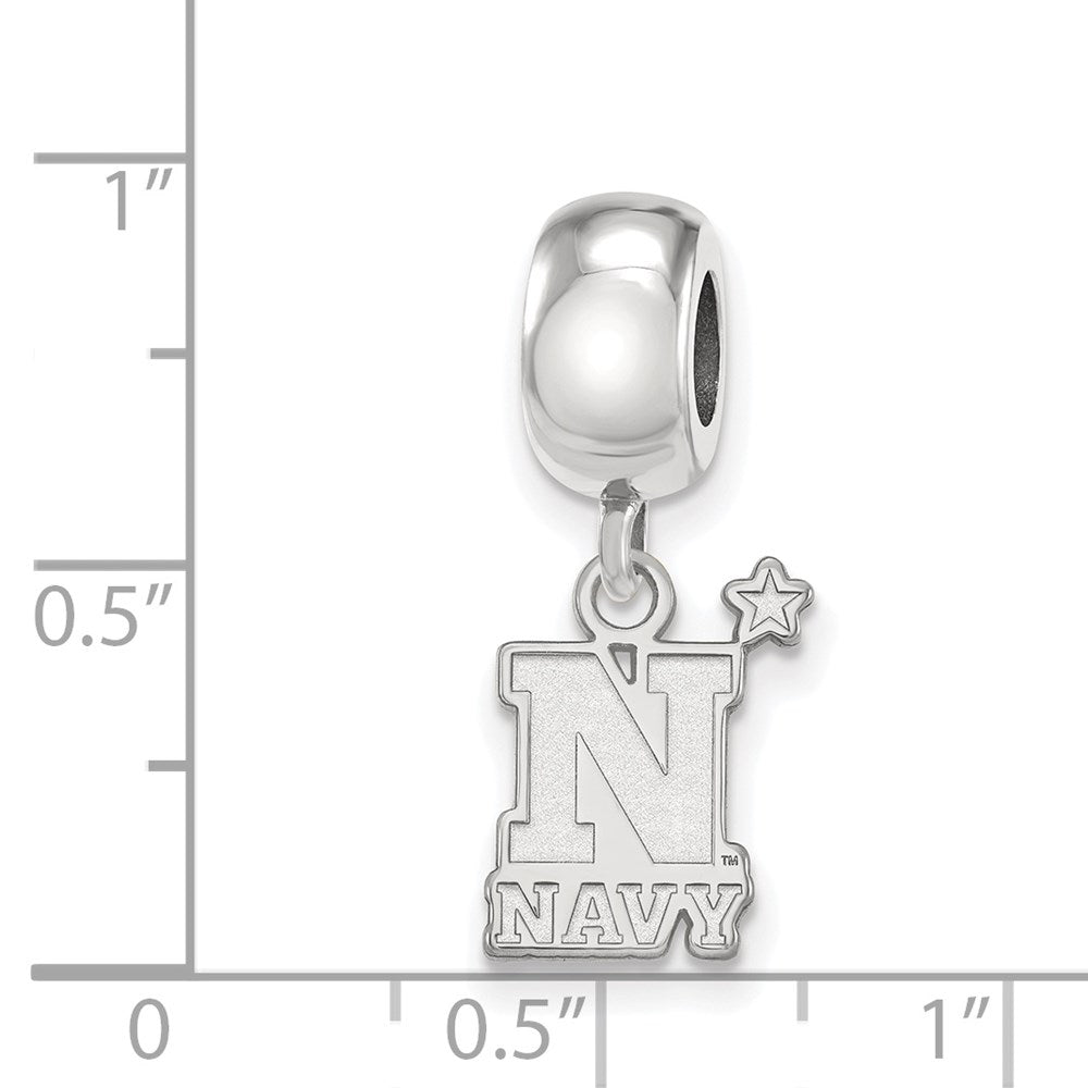 Alternate view of the Sterling Silver U.S. Naval Academy Small Dangle Bead Charm by The Black Bow Jewelry Co.