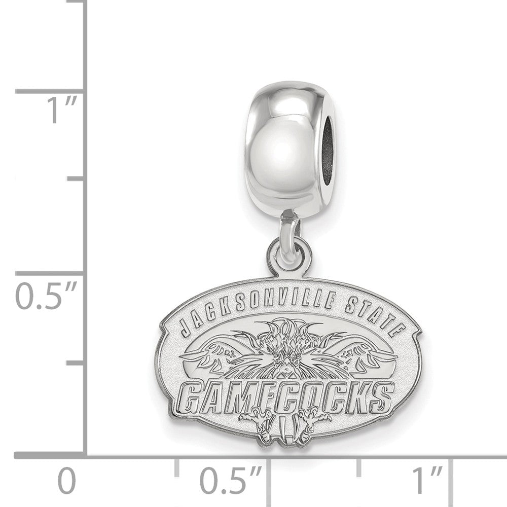 Alternate view of the Sterling Silver Jacksonville State U. Small Dangle Bead Charm by The Black Bow Jewelry Co.