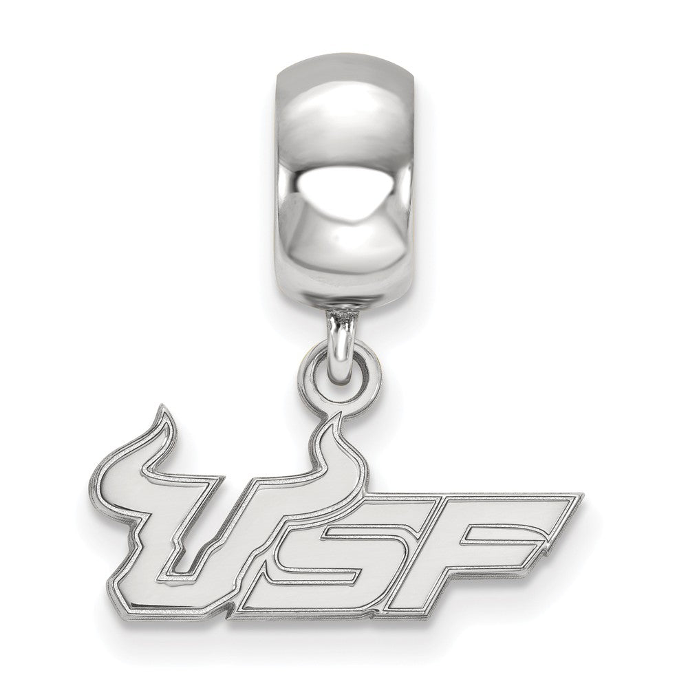 Alternate view of the Sterling Silver University of South Florida Sm Dangle Bead Charm by The Black Bow Jewelry Co.