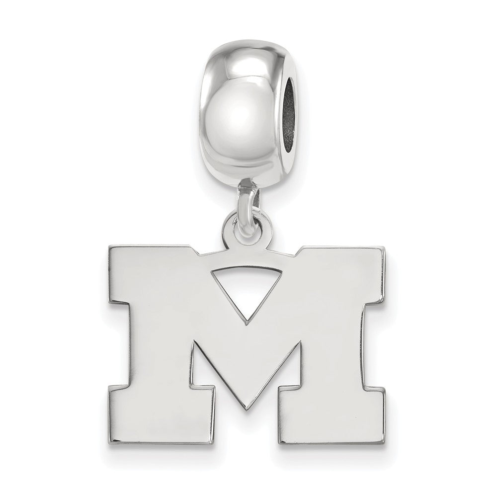 Sterling Silver Michigan (Univ of) Small Dangle Bead Charm, Item B13873 by The Black Bow Jewelry Co.