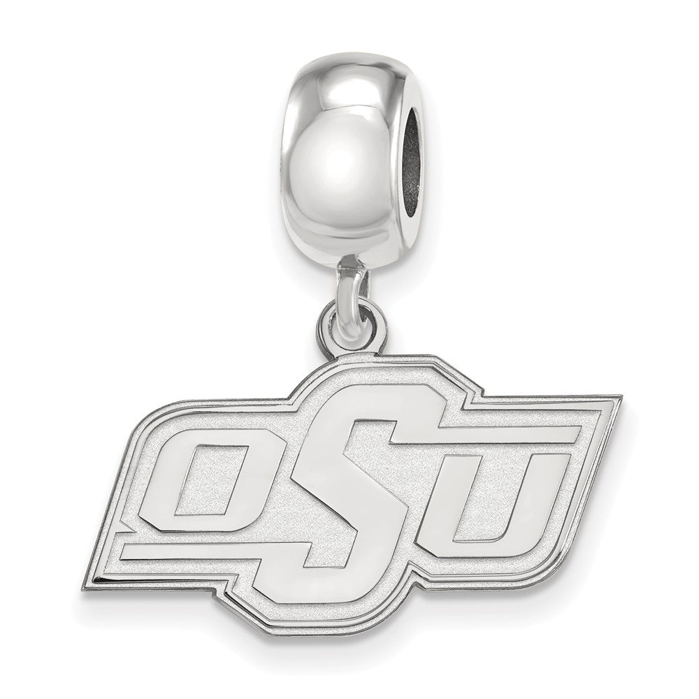 Sterling Silver Oklahoma State University Small Dangle Bead Charm, Item B13877 by The Black Bow Jewelry Co.