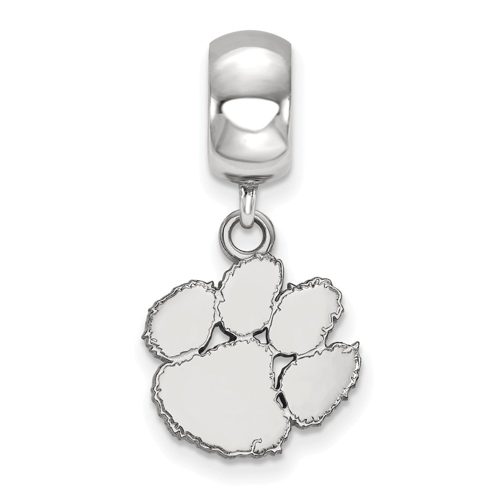 Alternate view of the Sterling Silver Clemson University Small Dangle Bead Charm by The Black Bow Jewelry Co.