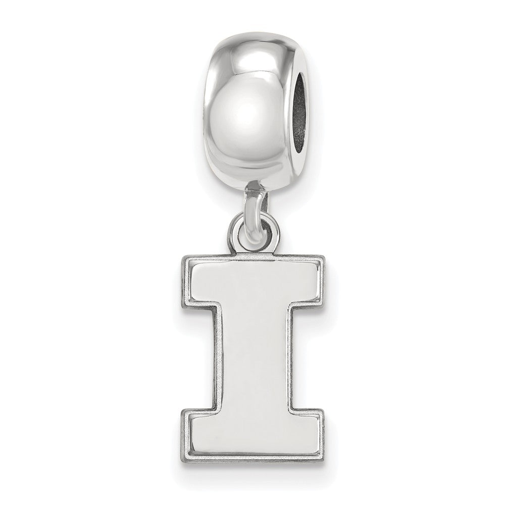 Sterling Silver University of Illinois Small Dangle Bead Charm, Item B13895 by The Black Bow Jewelry Co.