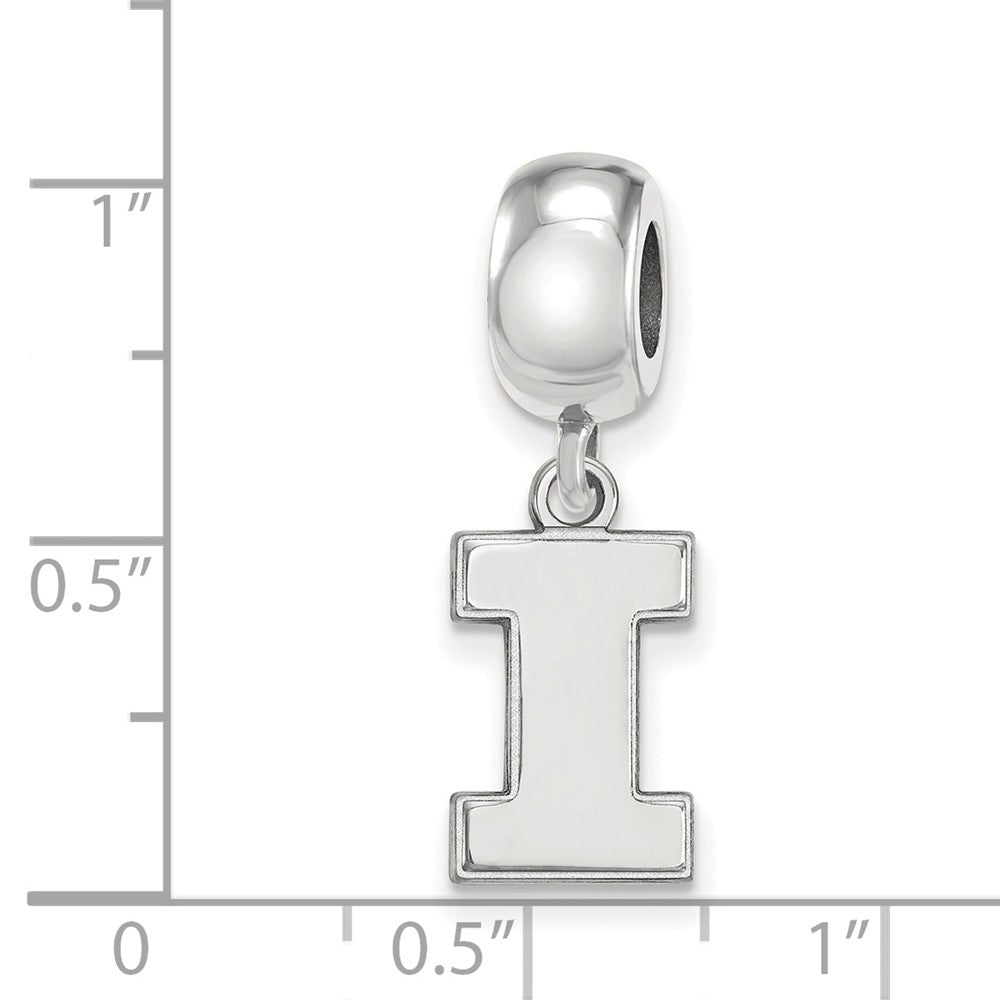 Alternate view of the Sterling Silver University of Illinois Small Dangle Bead Charm by The Black Bow Jewelry Co.