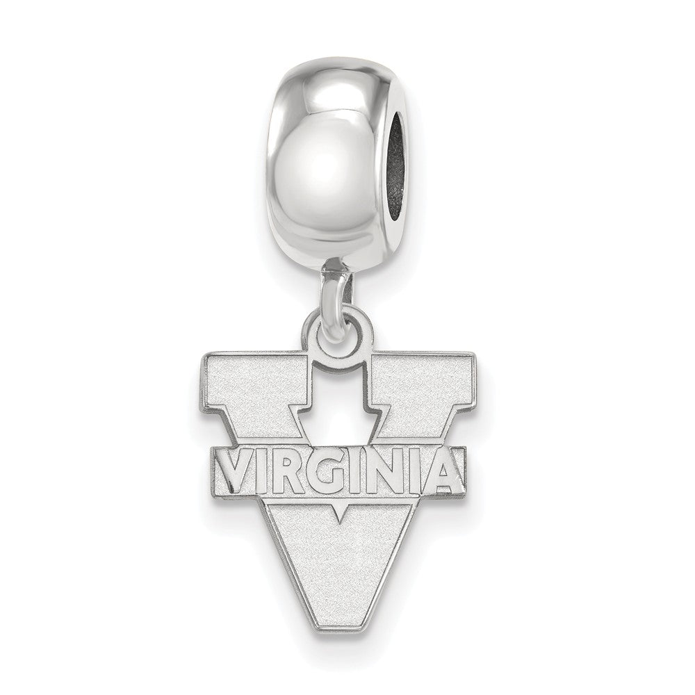 Sterling Silver Univ. of Virginia Small &#39;V&#39; Dangle Bead Charm, Item B13901 by The Black Bow Jewelry Co.