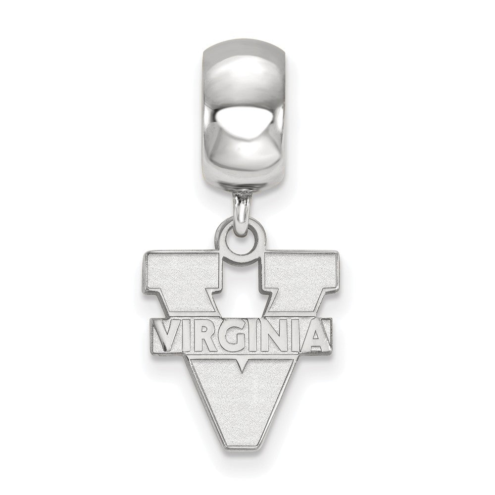 Alternate view of the Sterling Silver Univ. of Virginia Small &#39;V&#39; Dangle Bead Charm by The Black Bow Jewelry Co.