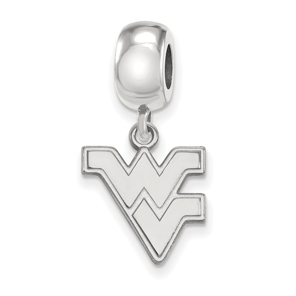 Sterling Silver West Virginia Univ. Small &#39;WV&#39; Dangle Bead Charm, Item B13903 by The Black Bow Jewelry Co.