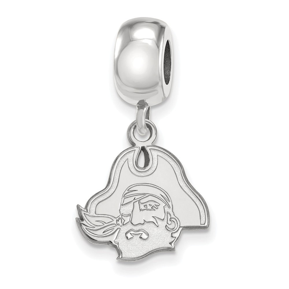 Alternate view of the Sterling Silver East Carolina University Small Dangle Bead Charm by The Black Bow Jewelry Co.