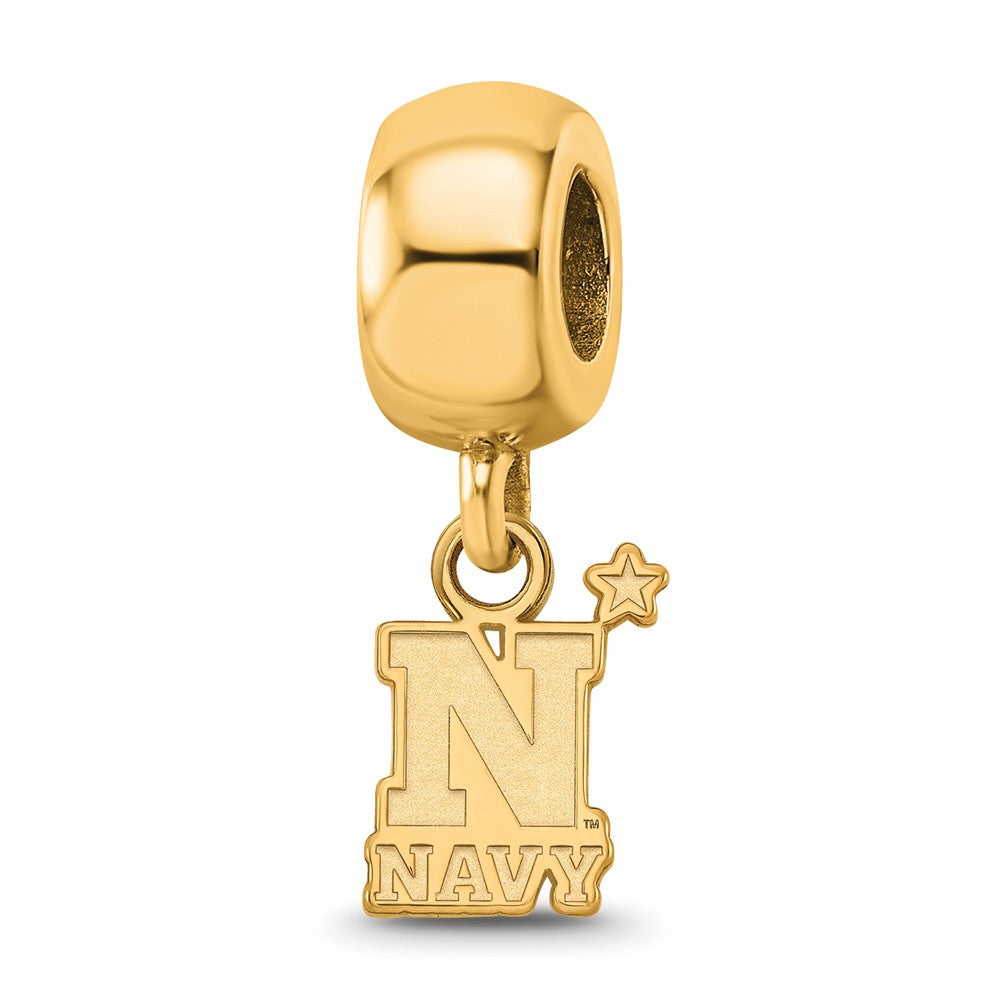 14k Gold Plated Silver U.S. Naval Academy XS Dangle Bead Charm, Item B13932 by The Black Bow Jewelry Co.