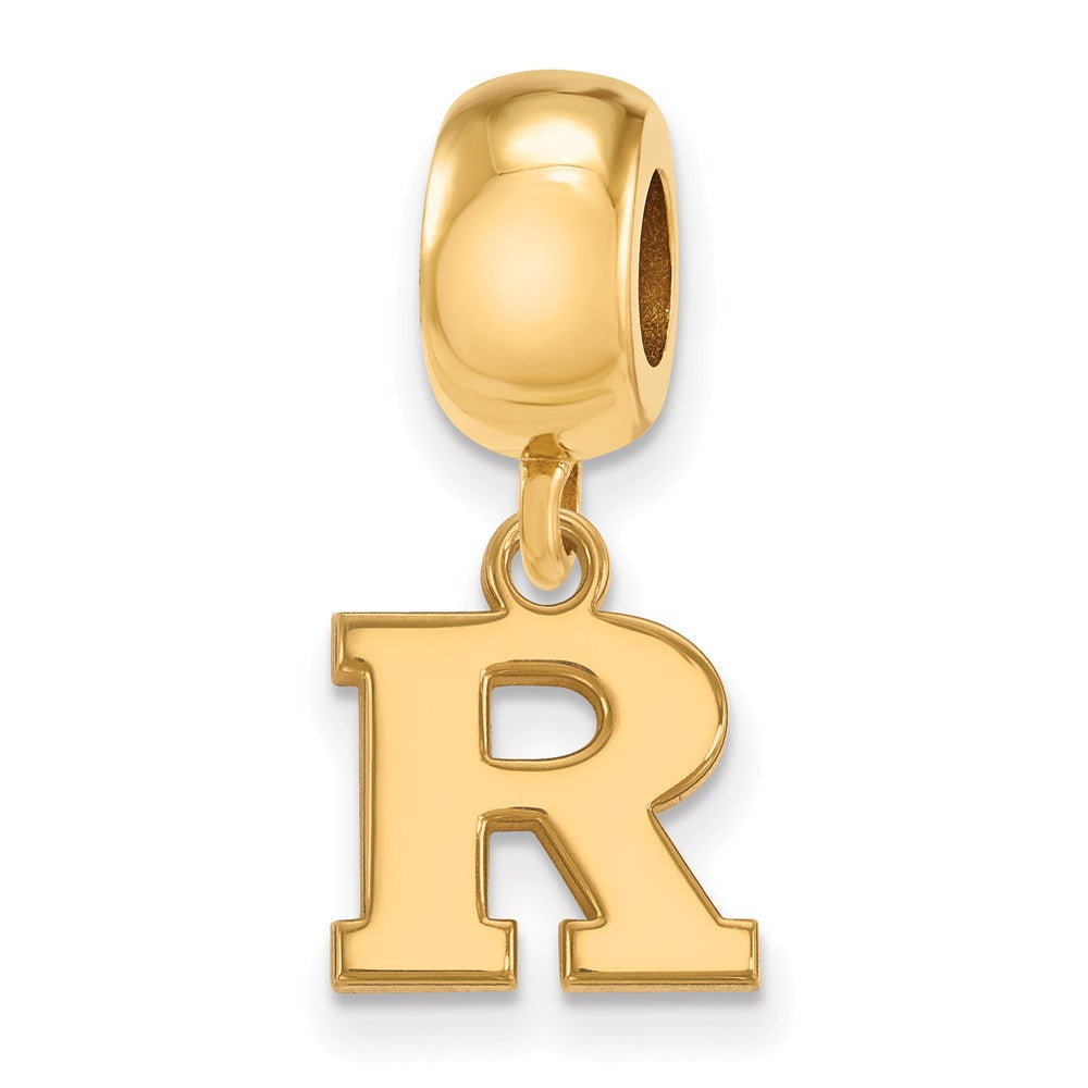 14k Gold Plated Silver Rutgers XS Dangle Bead Charm, Item B13972 by The Black Bow Jewelry Co.