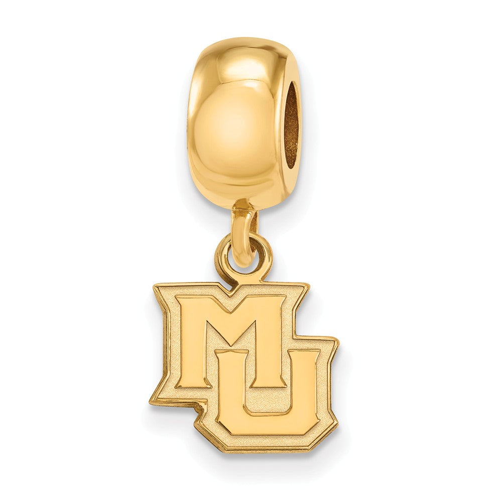 14k Gold Plated Silver Marquette University XS Dangle Bead Charm, Item B13975 by The Black Bow Jewelry Co.