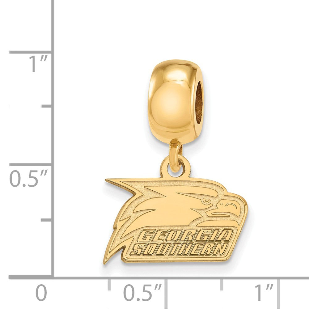 Alternate view of the 14k Gold Plated Silver Georgia Southern U XS Bead Dangle Charm by The Black Bow Jewelry Co.