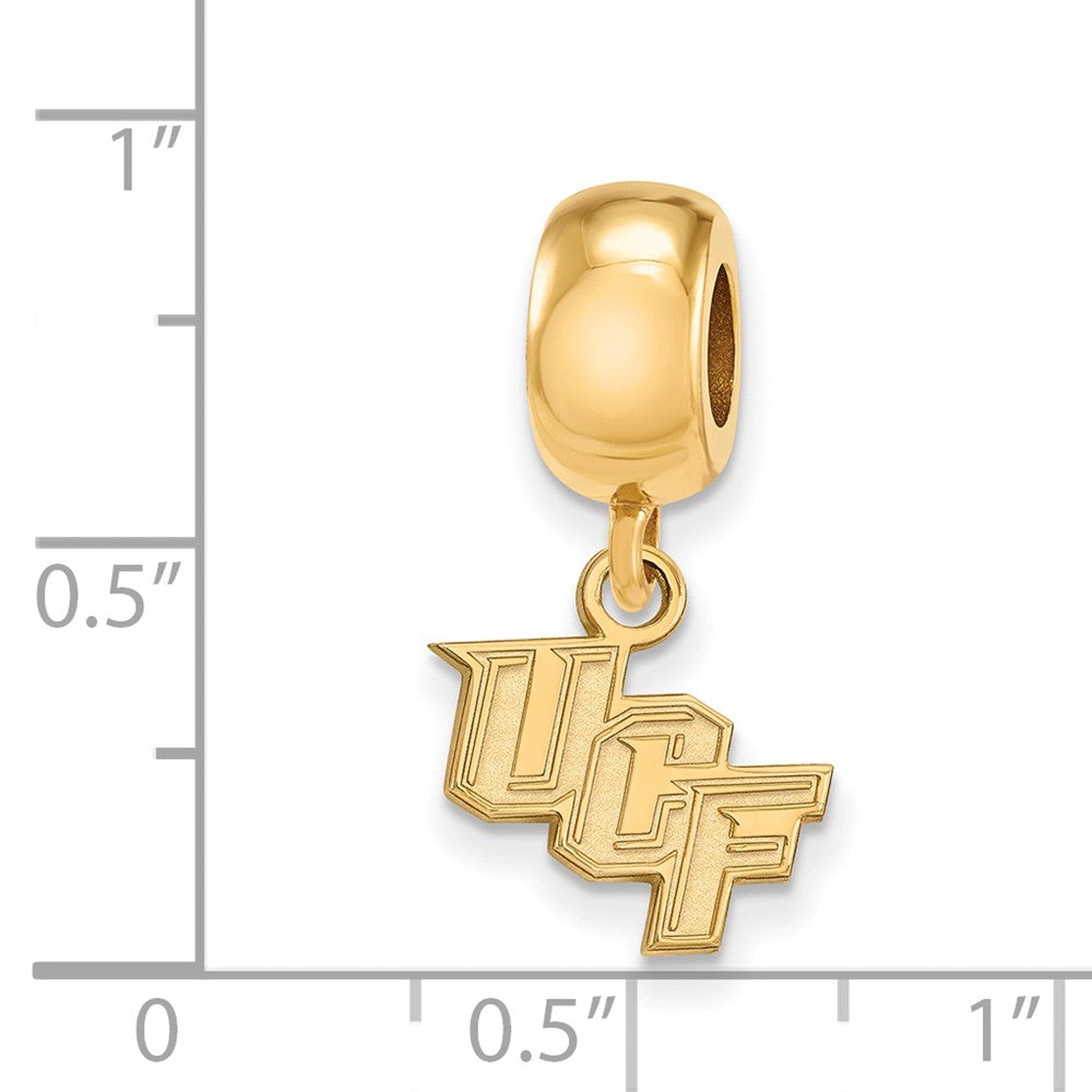 Alternate view of the 14k Gold Plated Silver U of Central Florida XS Dangle Bead Charm by The Black Bow Jewelry Co.