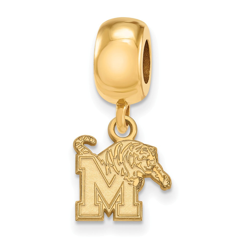 14k Gold Plated Silver University of Memphis XS Dangle Bead Charm, Item B13987 by The Black Bow Jewelry Co.