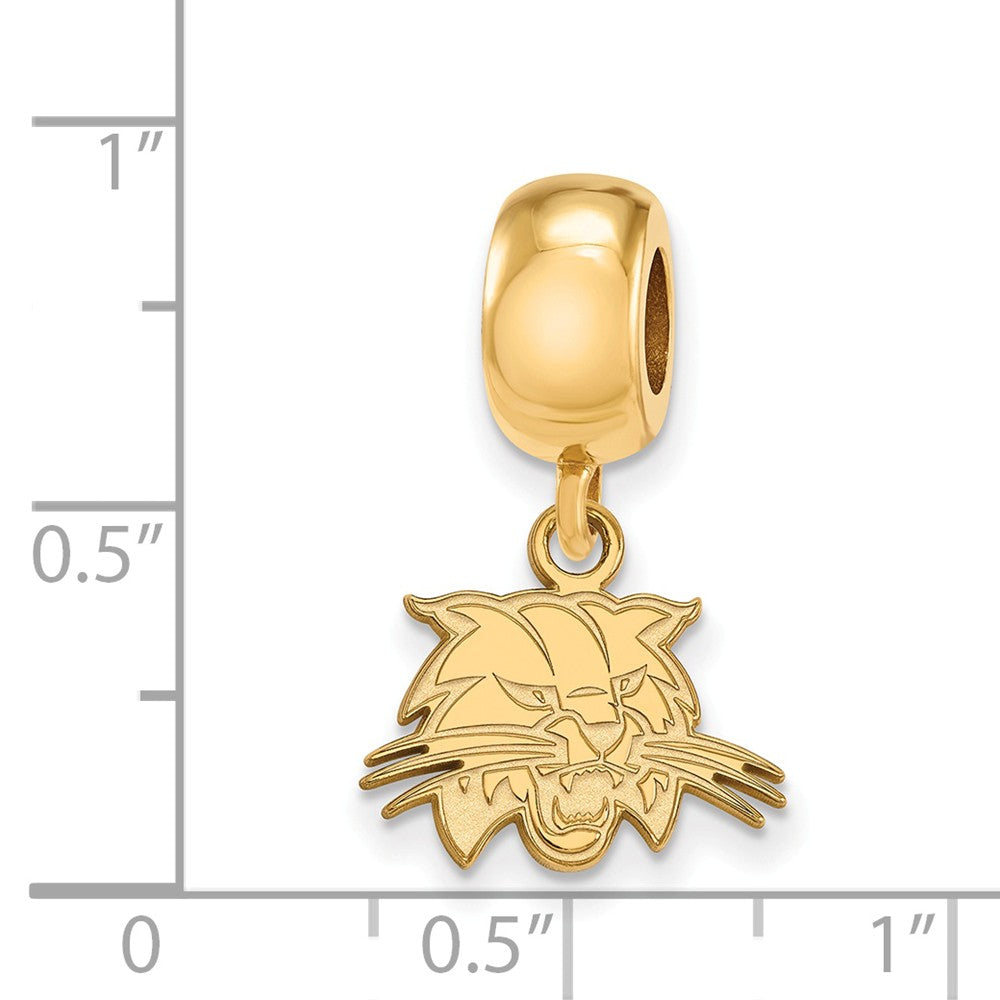 Alternate view of the 14k Gold Plated Silver Ohio University XS Dangle Bead Charm by The Black Bow Jewelry Co.
