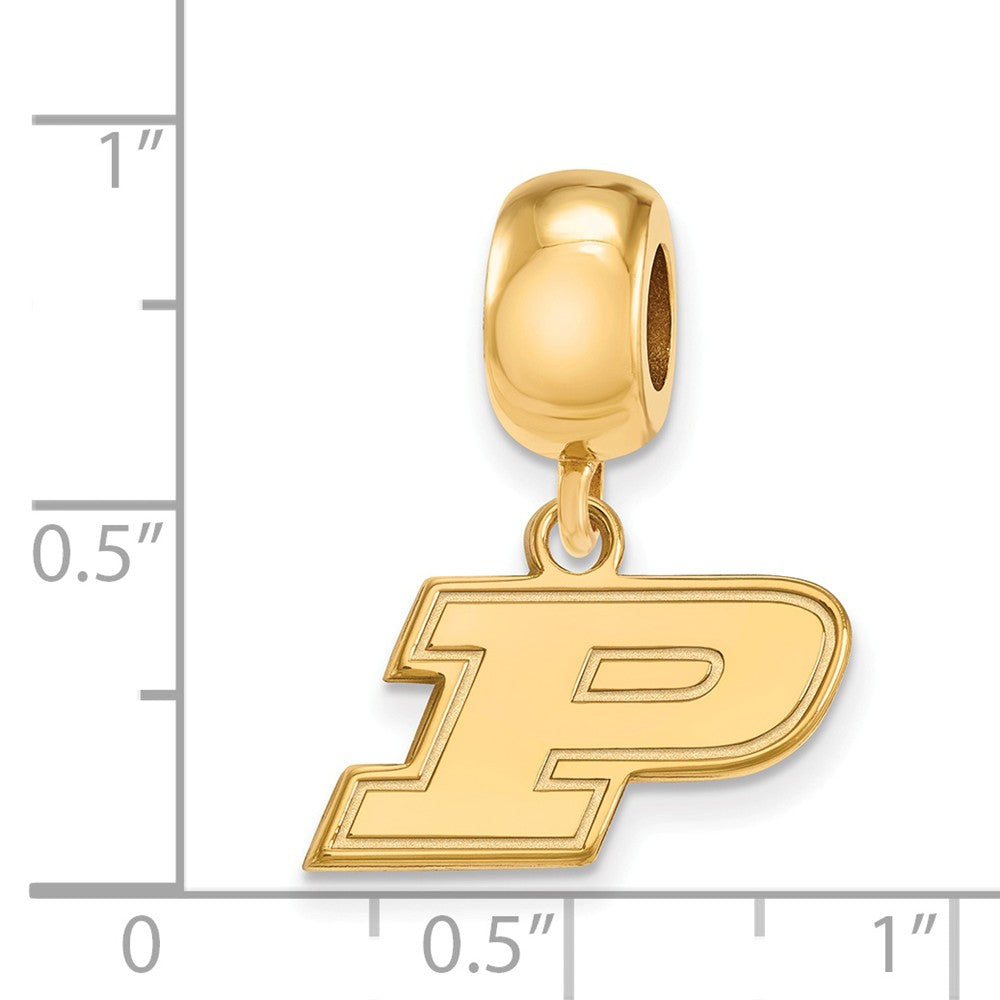Alternate view of the 14k Gold Plated Silver Purdue XS Dangle Bead Charm by The Black Bow Jewelry Co.