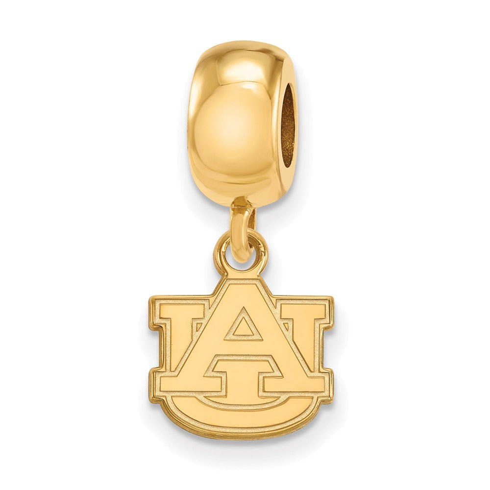14k Gold Plated Silver Auburn Univ. XS &#39;AU&#39; Dangle Bead Charm, Item B14014 by The Black Bow Jewelry Co.