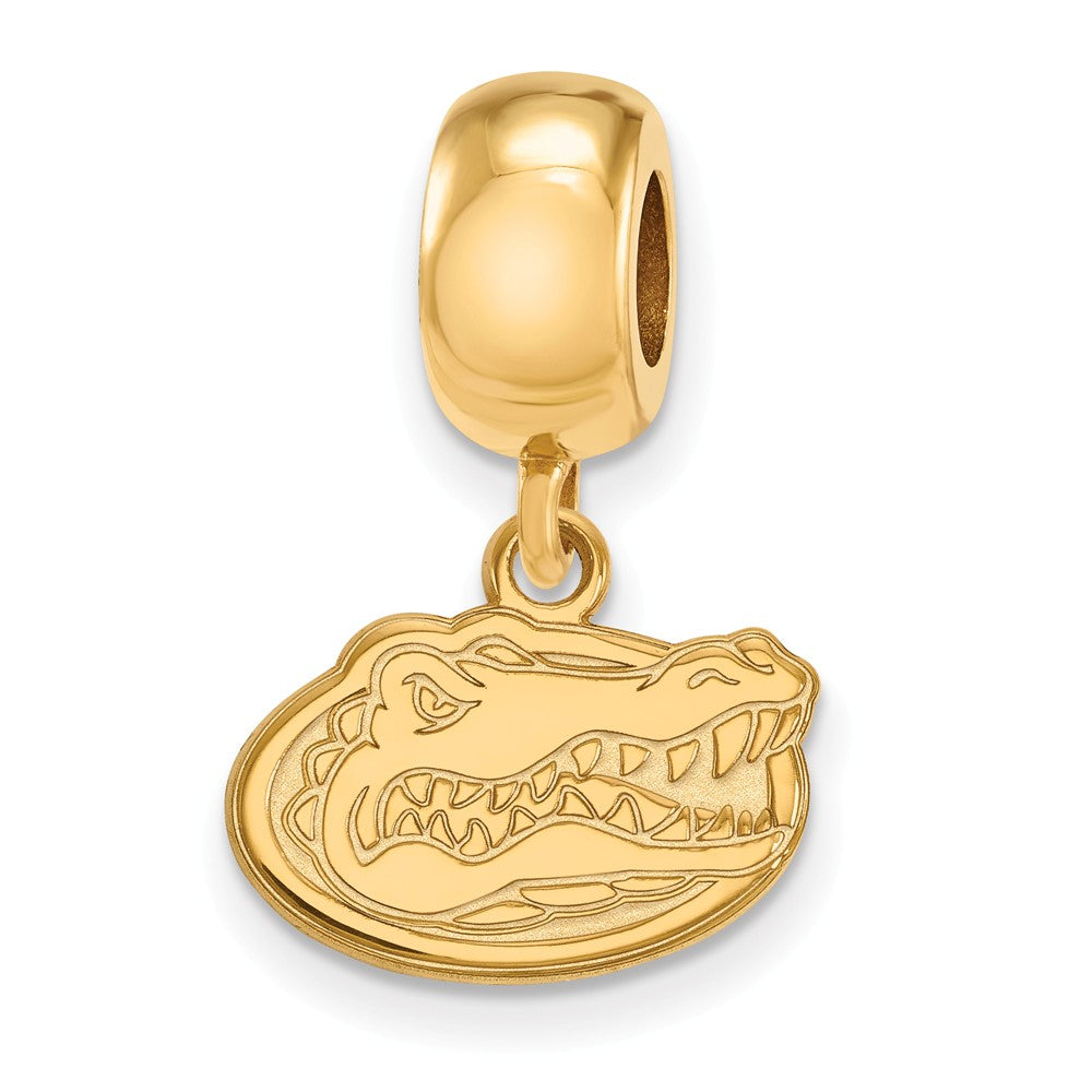14k Gold Plated Silver Univ of Florida XS Gator Dangle Bead Charm, Item B14024 by The Black Bow Jewelry Co.