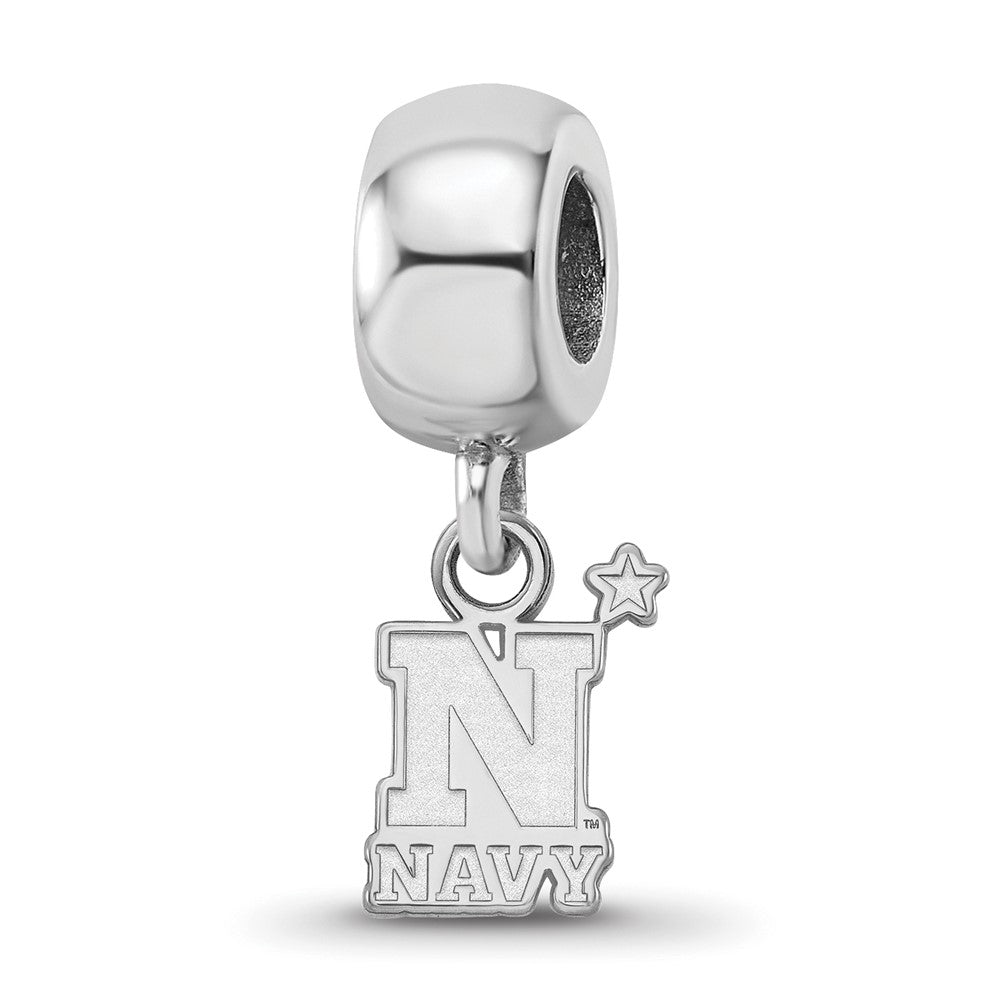 Sterling Silver U.S. Naval Academy XS Dangle Bead Charm, Item B14066 by The Black Bow Jewelry Co.