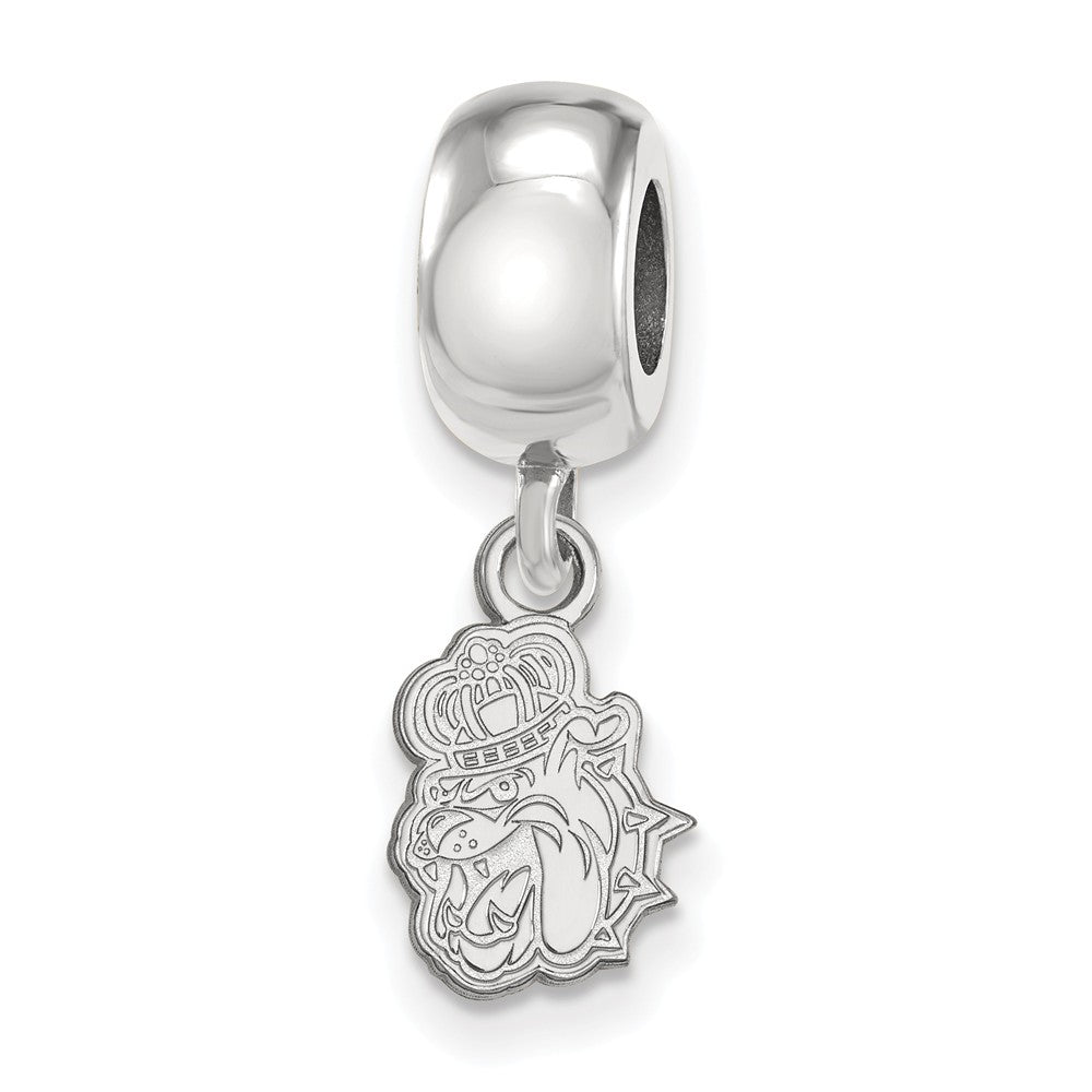 Sterling Silver James Madison University XS Dangle Bead Charm, Item B14070 by The Black Bow Jewelry Co.