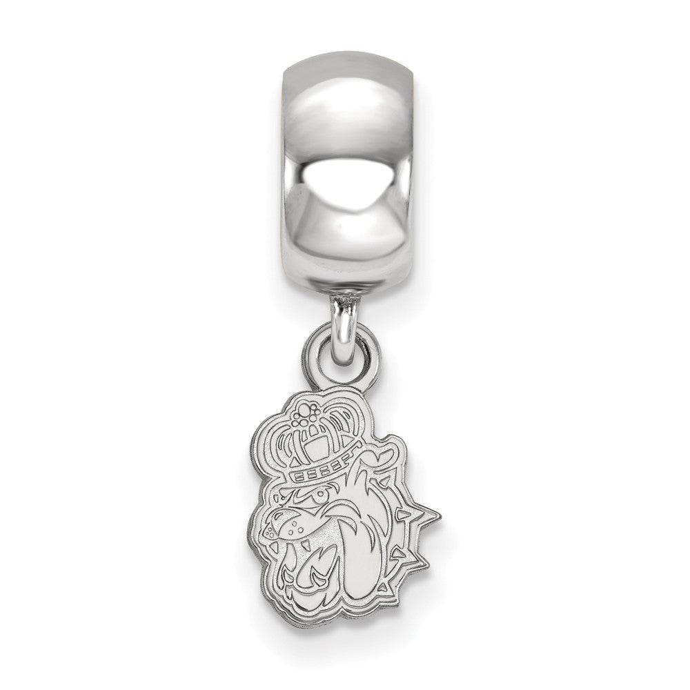 Alternate view of the Sterling Silver James Madison University XS Dangle Bead Charm by The Black Bow Jewelry Co.