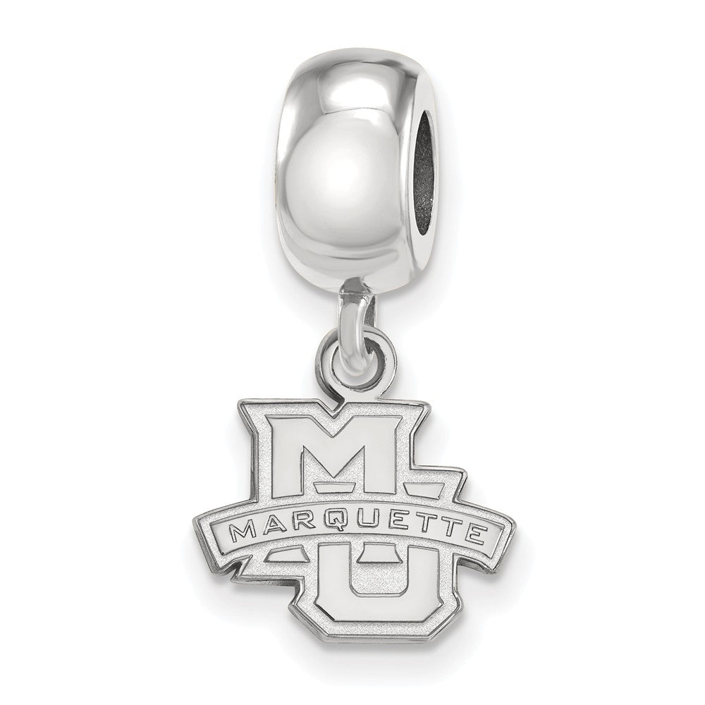 Sterling Silver Marquette University XS &#39;MU&#39; Dangle Bead Charm, Item B14071 by The Black Bow Jewelry Co.