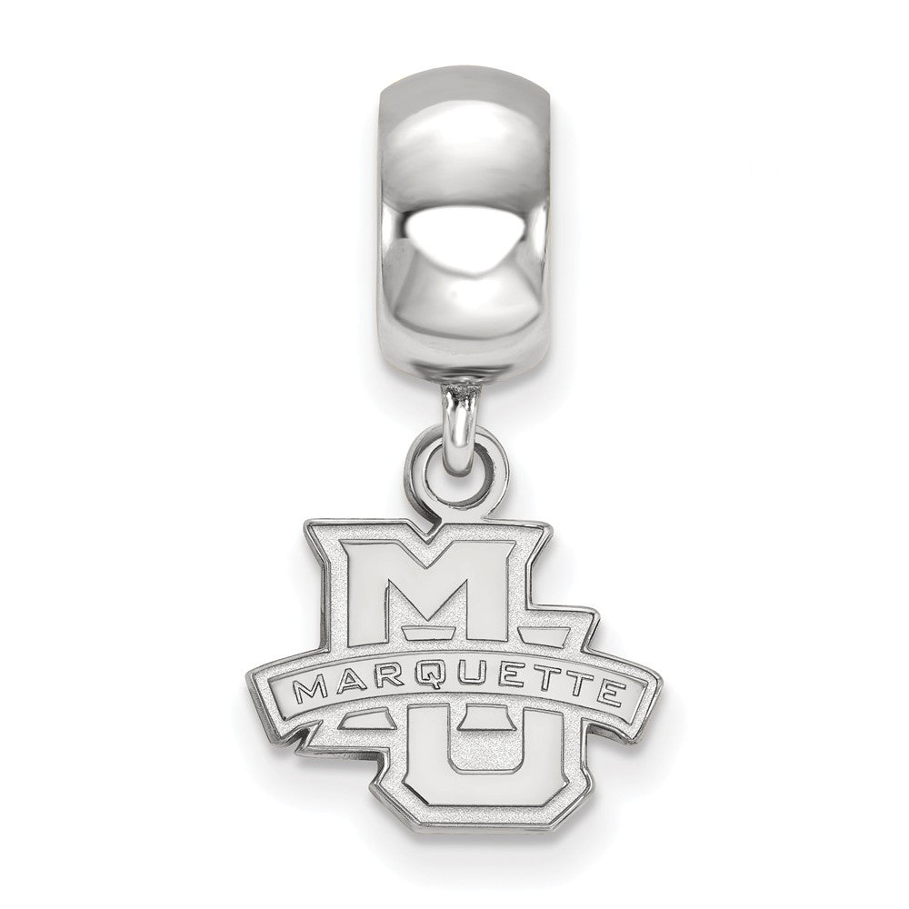 Alternate view of the Sterling Silver Marquette University XS &#39;MU&#39; Dangle Bead Charm by The Black Bow Jewelry Co.