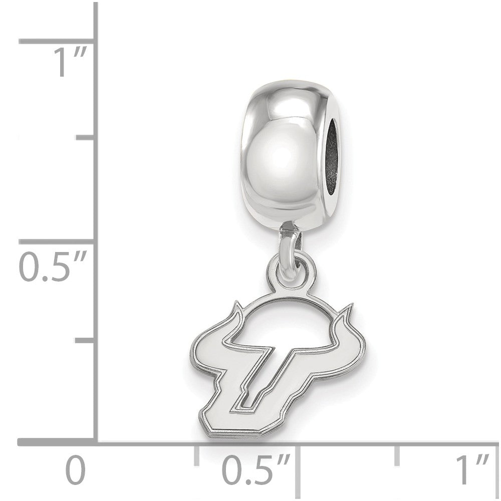 Alternate view of the Sterling Silver University of South Florida XS Dangle Bead Charm by The Black Bow Jewelry Co.
