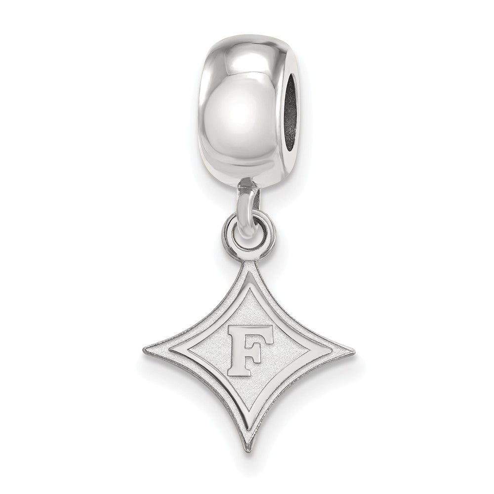 Sterling Silver Furman University Small Dangle Bead Charm, Item B14092 by The Black Bow Jewelry Co.