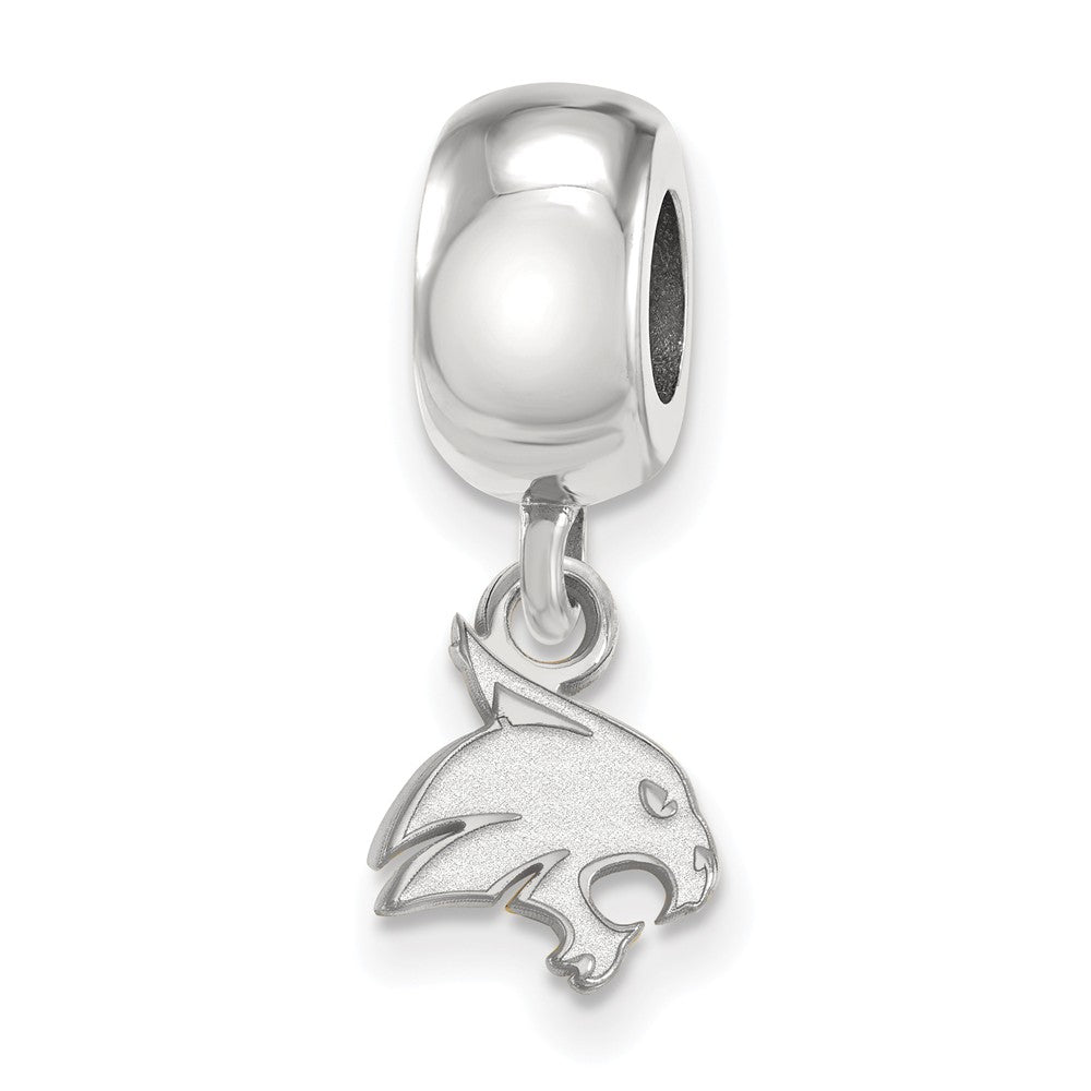 Sterling Silver Texas State University XS Dangle Bead Charm, Item B14101 by The Black Bow Jewelry Co.