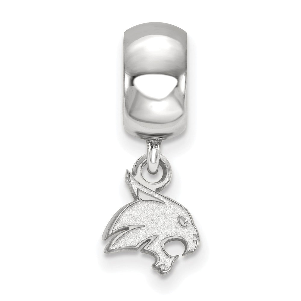 Alternate view of the Sterling Silver Texas State University XS Dangle Bead Charm by The Black Bow Jewelry Co.