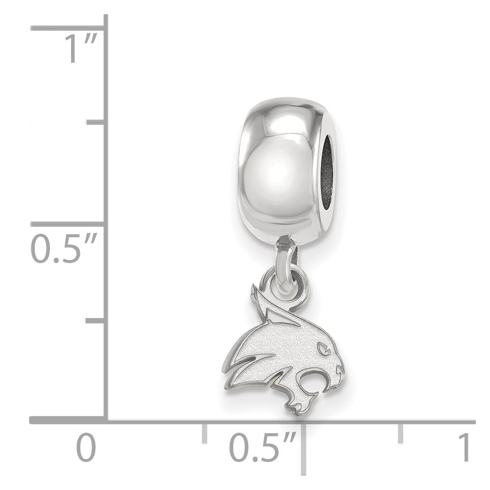 Alternate view of the Sterling Silver Texas State University XS Dangle Bead Charm by The Black Bow Jewelry Co.