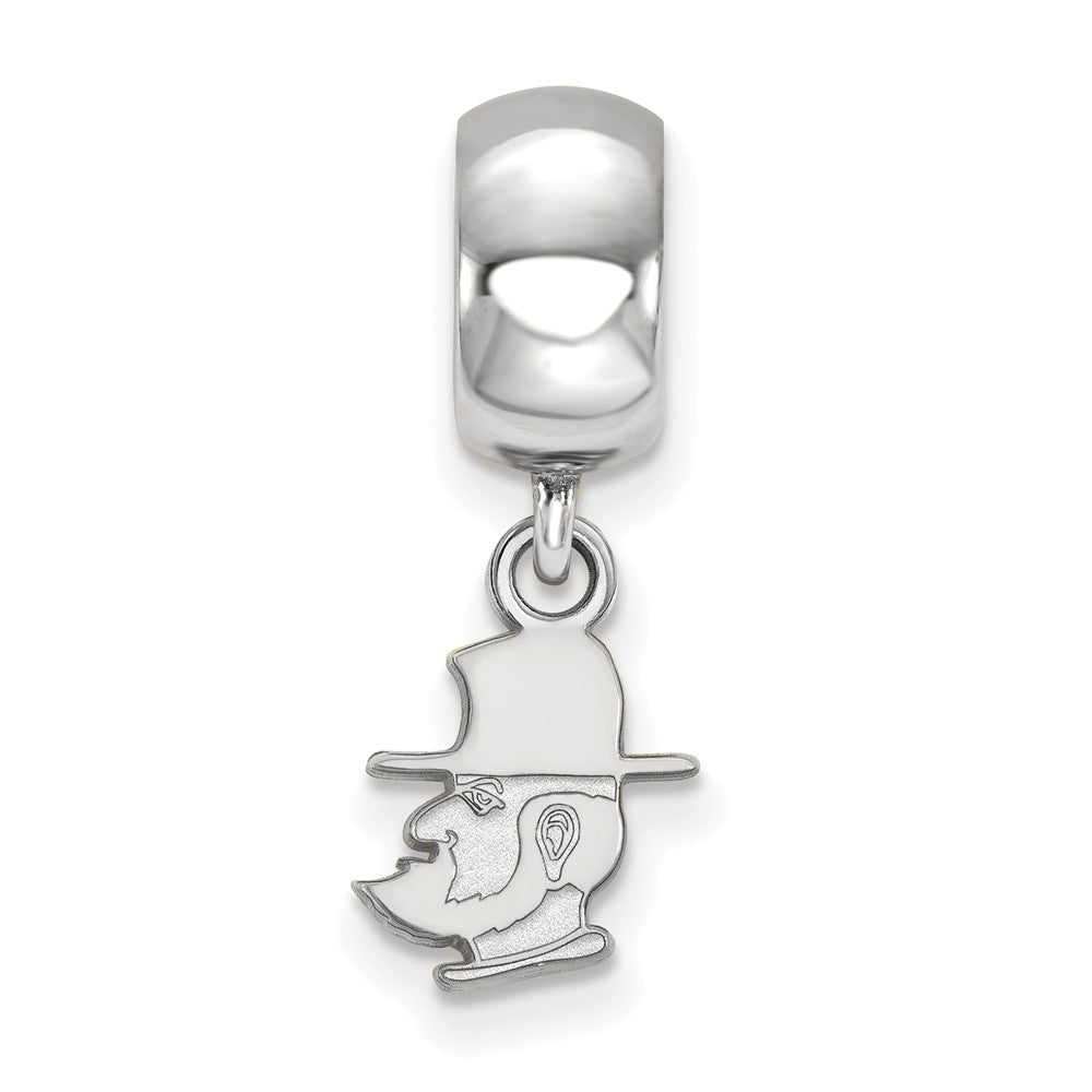 Alternate view of the Sterling Silver Appalachian State University XS Dangle Bead Charm by The Black Bow Jewelry Co.