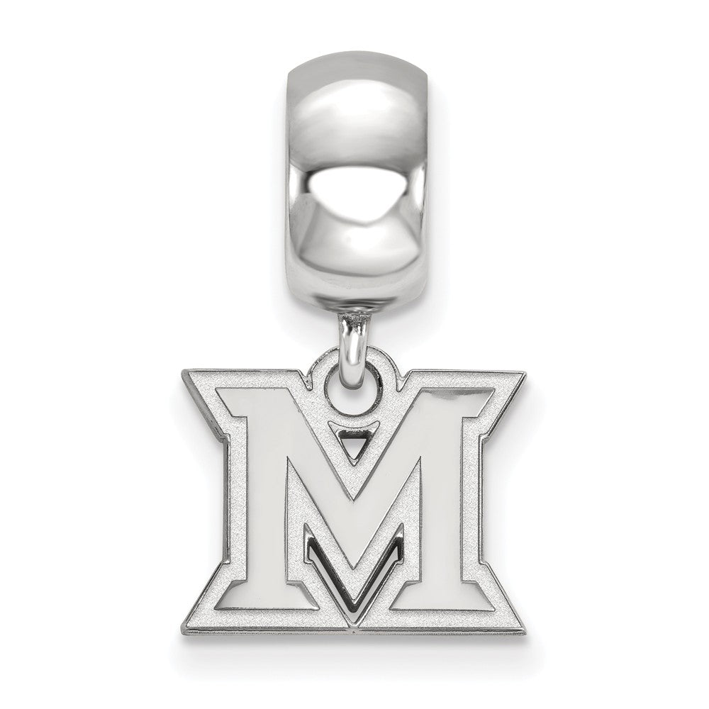 Alternate view of the Sterling Silver Miami University XS Dangle Bead Charm by The Black Bow Jewelry Co.