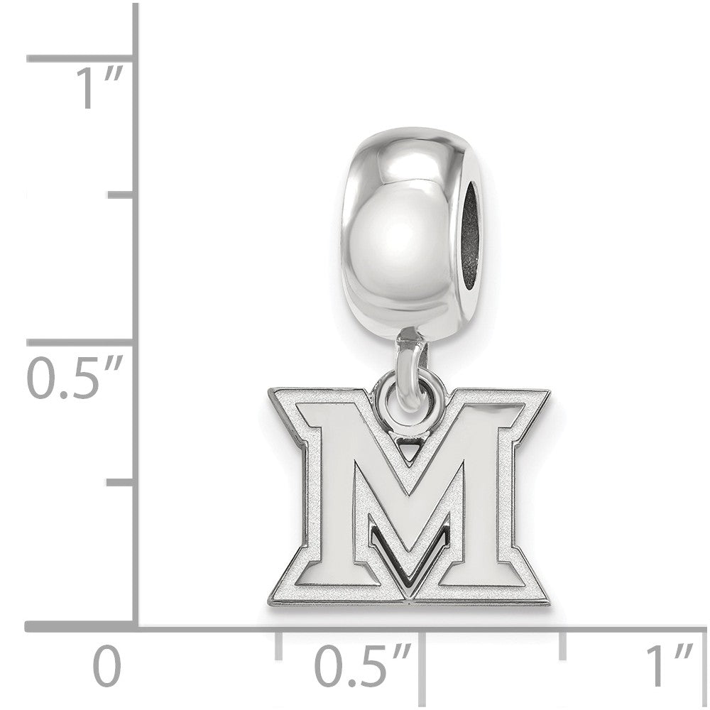 Alternate view of the Sterling Silver Miami University XS Dangle Bead Charm by The Black Bow Jewelry Co.