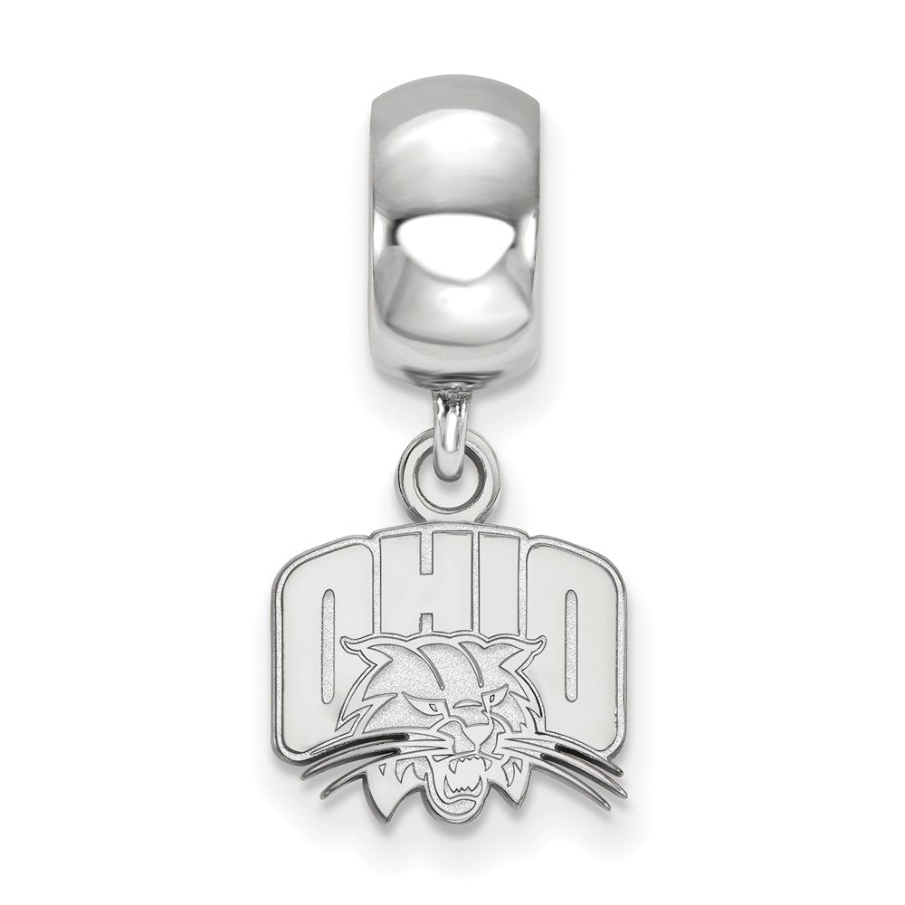 Alternate view of the Sterling Silver Ohio University XS &#39;Ohio&#39; Dangle Bead Charm by The Black Bow Jewelry Co.