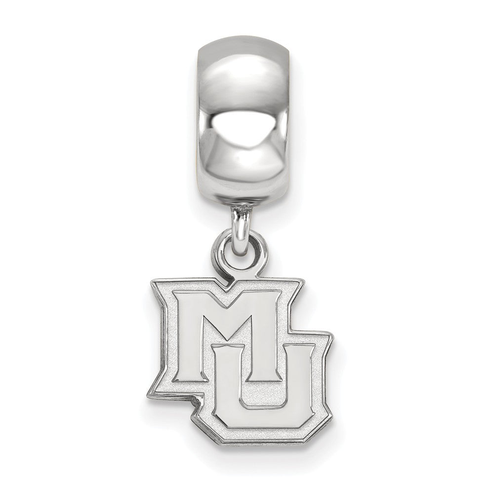 Alternate view of the Sterling Silver Marquette University XS Dangle Bead Charm by The Black Bow Jewelry Co.