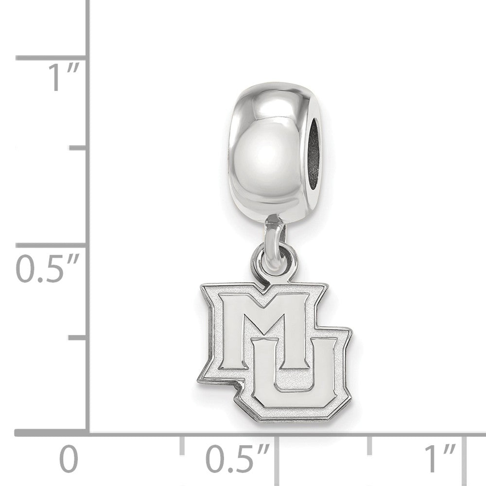 Alternate view of the Sterling Silver Marquette University XS Dangle Bead Charm by The Black Bow Jewelry Co.
