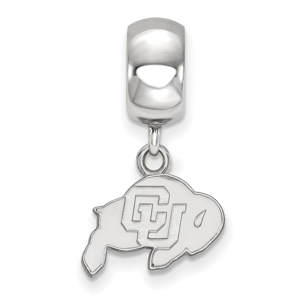 Alternate view of the Sterling Silver University of Colorado XS Logo Dangle Bead Charm by The Black Bow Jewelry Co.