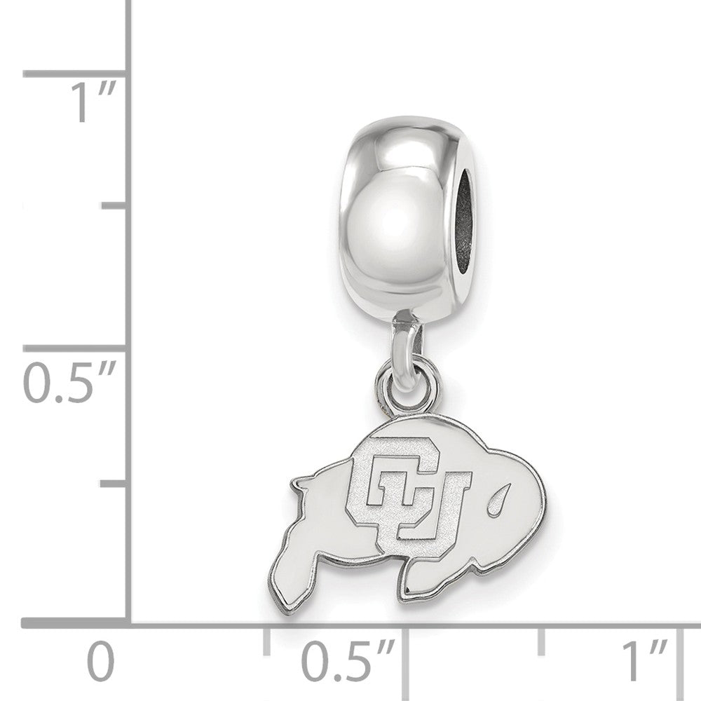 Alternate view of the Sterling Silver University of Colorado XS Logo Dangle Bead Charm by The Black Bow Jewelry Co.