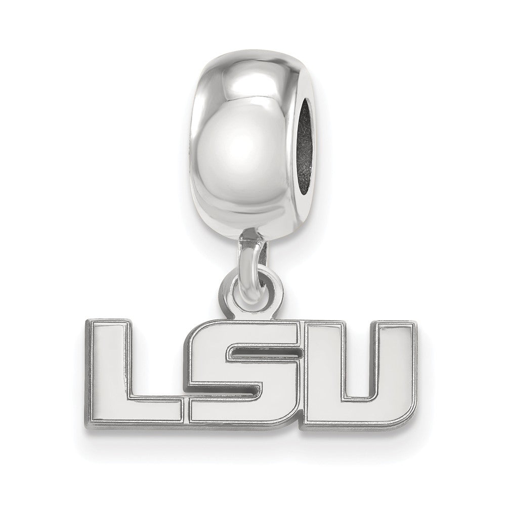 Sterling Silver Louisiana State Univ. XS &#39;LSU&#39; Dangle Bead Charm, Item B14133 by The Black Bow Jewelry Co.