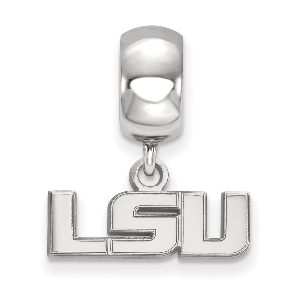 Alternate view of the Sterling Silver Louisiana State Univ. XS &#39;LSU&#39; Dangle Bead Charm by The Black Bow Jewelry Co.